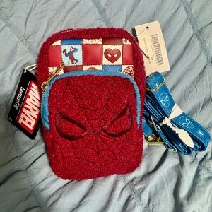 LOUNGEFLY Marvel Spider-Man Cell Phone w/ Coin Bag - Red and Blue